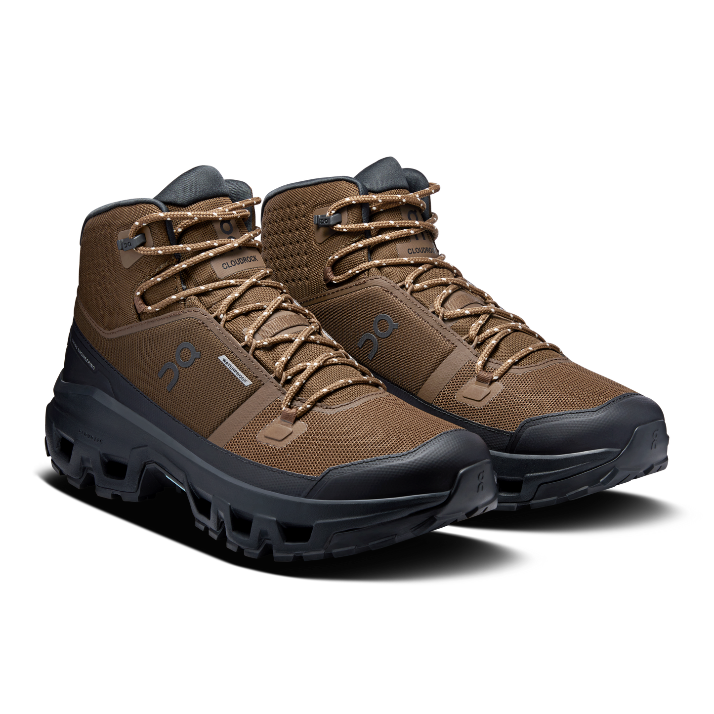 On Running Men's Cloudrock Mid Waterproof Shoes - Earth / Black - Shopsportive
