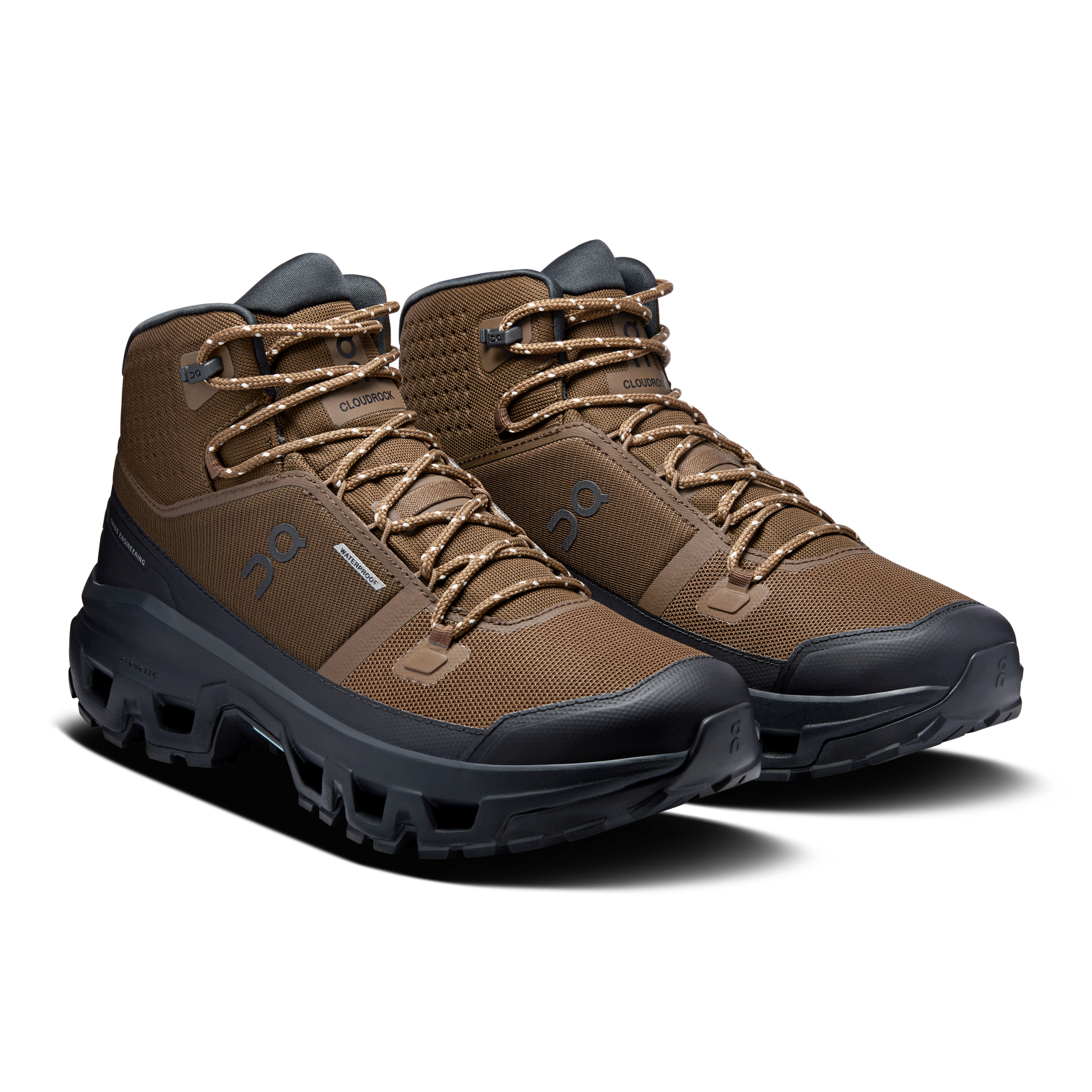 On Running Men's Cloudrock Mid Waterproof Shoes - Earth / Black - Shopsportive
