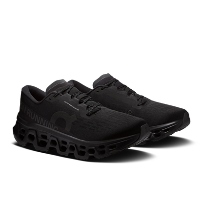 On Running Men's Cloudmonster 3 Wide Shoes - Black / Black - Shopsportive