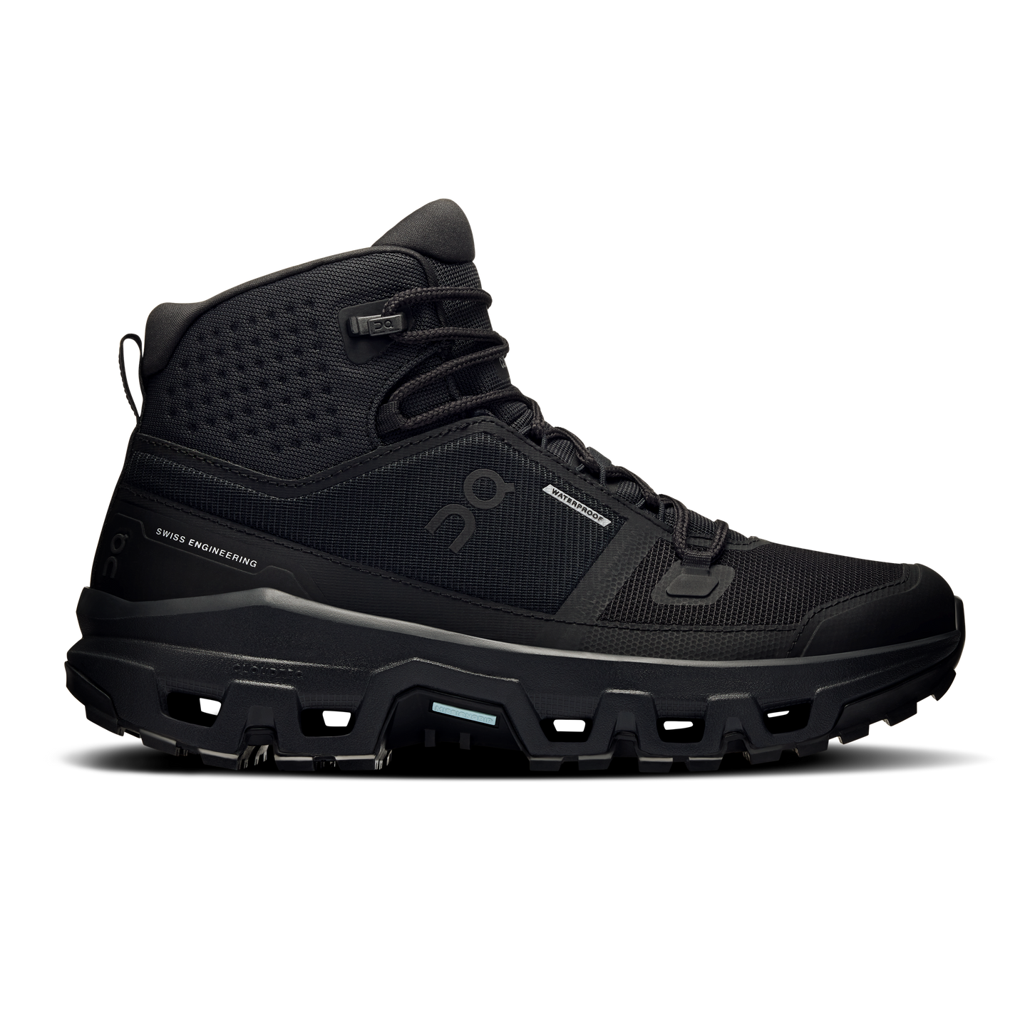 On Running Women's Cloudrock Mid Waterproof Shoes - Black / Black - Shopsportive