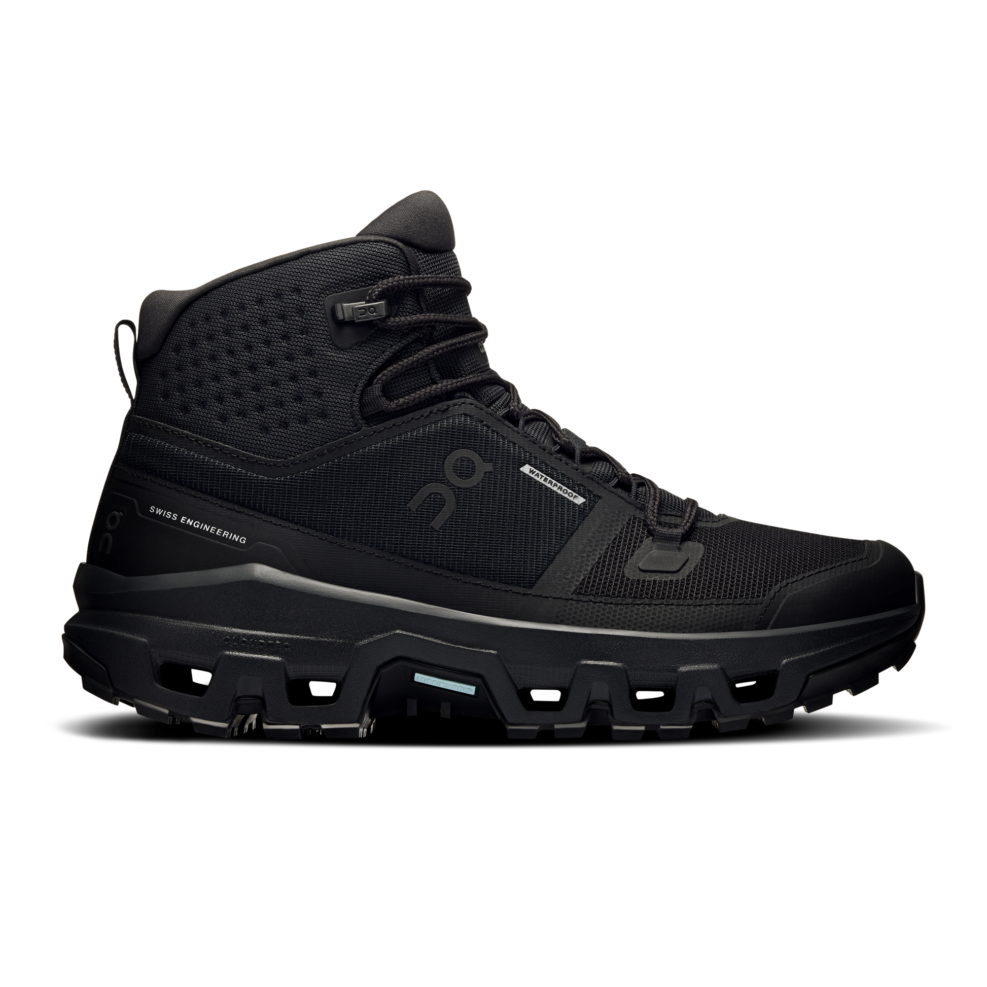 On Running Women's Cloudrock Mid Waterproof Shoes - Black / Black - Shopsportive