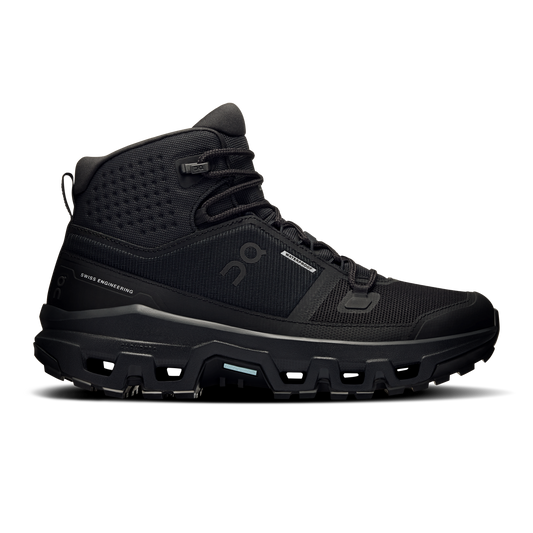 On Running Women's Cloudrock Mid Waterproof Shoes - Black / Black - Shopsportive