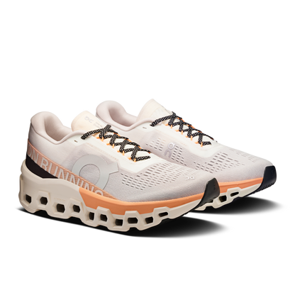 On Running Women's Cloudmonster 2 Shoes - Ivory / Tangerine - Shopsportive