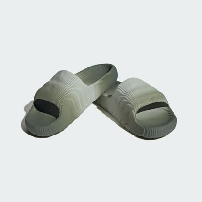 Adidas Men's Adilette 22 Slides - Wonder Silver / Silver Green / Core Black - Shopsportive