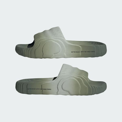 Adidas Men's Adilette 22 Slides - Wonder Silver / Silver Green / Core Black - Shopsportive