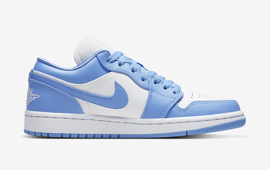 Nike Women's Air Jordan 1 Low UNC Shoes - University Blue / White