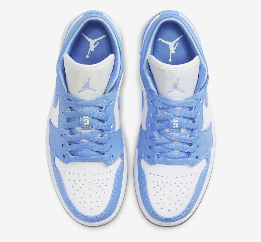 Nike Women's Air Jordan 1 Low UNC Shoes - University Blue / White