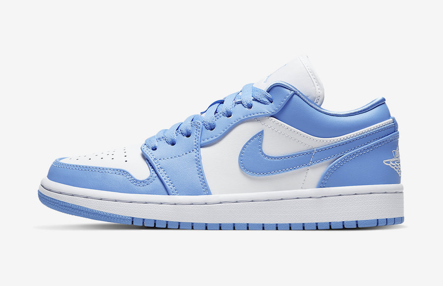 Nike Women's Air Jordan 1 Low UNC Shoes - University Blue / White