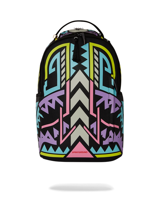 Sprayground AI Path to Future III Sandflower Glow in the Dark Backpack - Green / Purple