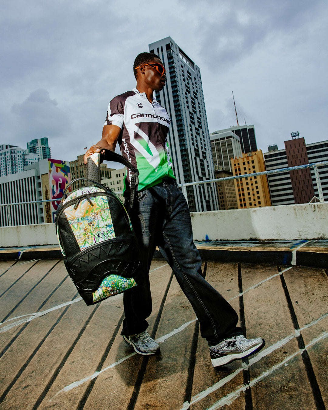 Sprayground New York to Buenos Aires Backpack - Black / Green / Yellow