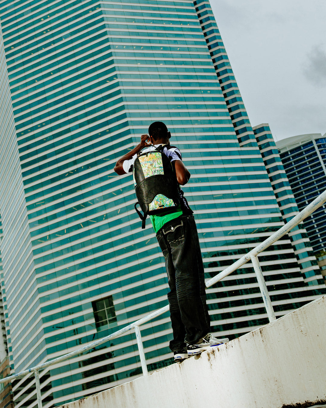 Sprayground New York to Buenos Aires Backpack - Black / Green / Yellow