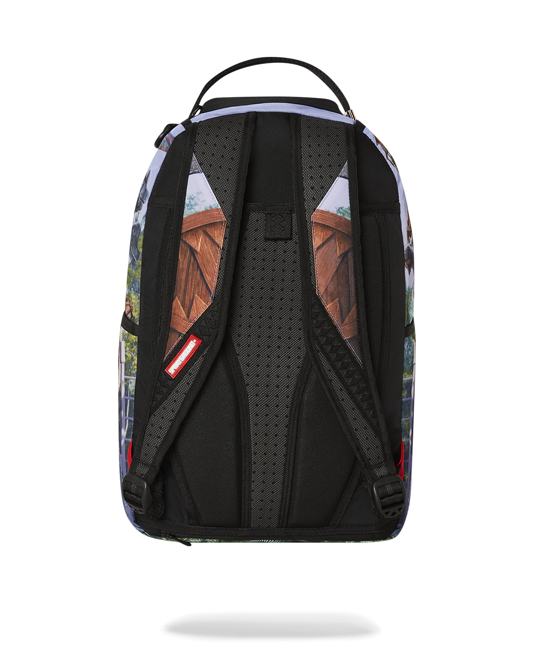 Sprayground Welcome to Jurassic Shark Backpack - Brown / Blue / Red