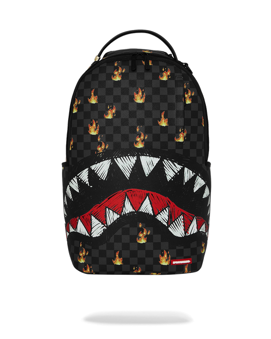 Sprayground Super Hot Fire Sharks In Paris Backpack Bag - Shopsportive