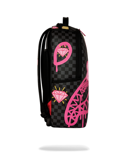 Sprayground Pink Panther Diamond Shark Backpack Bag - Shopsportive