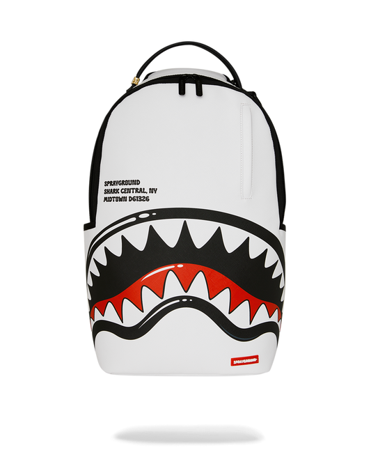 Sprayground Shark Central Bubble Shark (Wht) Backpack Bag - Shopsportive