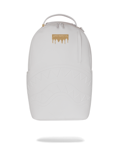 Sprayground Gold Brick Luxe White Backpack Bag - Shopsportive