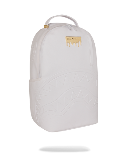 Sprayground Gold Brick Luxe White Backpack Bag - Shopsportive