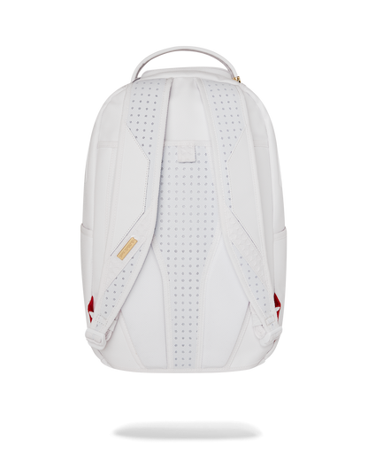 Sprayground Gold Brick Luxe White Backpack Bag - Shopsportive