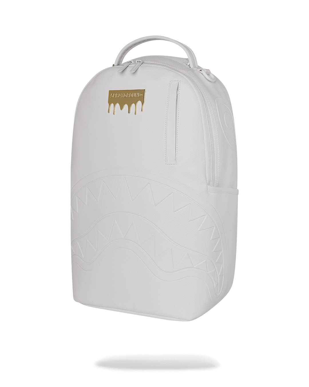 Sprayground Gold Brick Luxe White Backpack Bag - Shopsportive