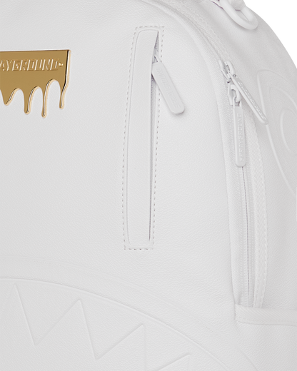 Sprayground Gold Brick Luxe White Backpack Bag - Shopsportive