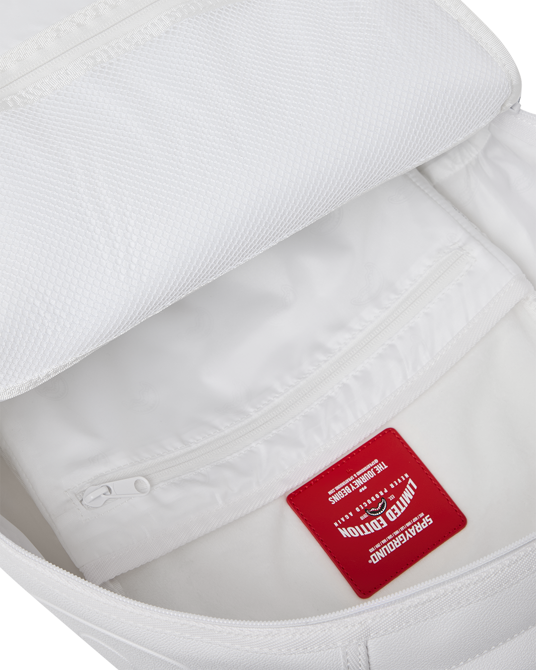 Sprayground Gold Brick Luxe White Backpack Bag - Shopsportive