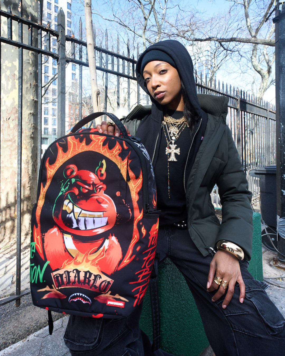 Sprayground Diablo Billion Burnin Backpack Bag - Shopsportive