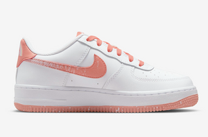 Nike Kid's Air Force 1 LV8 Shoes - White / Light Madder Root / Aura Sportive