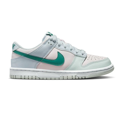 Nike Kids' Dunk Low GS Shoes - Football Grey / Mineral Teal / Pearl Pink - Shopsportive