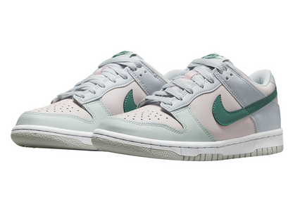 Nike Kids' Dunk Low GS Shoes - Football Grey / Mineral Teal / Pearl Pink - Shopsportive