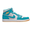 Nike Men's Air Jordan 1 Mid Shoes - Aquatone / White / Celestial Gold - Shopsportive