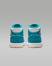 Load image into Gallery viewer, Nike Men&#39;s Air Jordan 1 Mid Shoes - Aquatone / White / Celestial Gold Sportive
