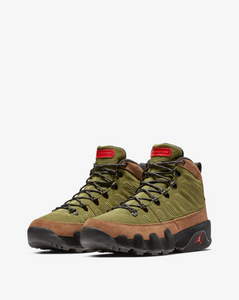 Nike Men's Air Jordan Retro 9 NRG Boot Shoes - Military Brown / Legion Green Sportive
