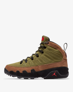 Nike Men's Air Jordan Retro 9 NRG Boot Shoes - Military Brown / Legion Green Sportive