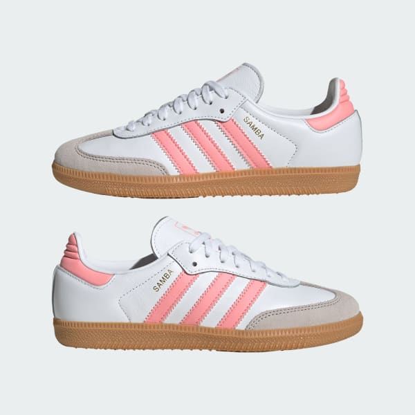 Adidas Kids' Samba Og Shoes - White / Coral Pink