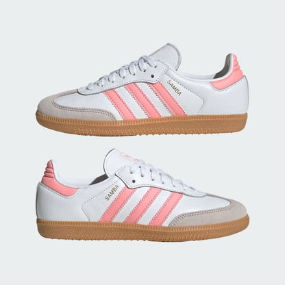 Adidas Kids' Samba Og Shoes - White / Coral Pink - Shopsportive