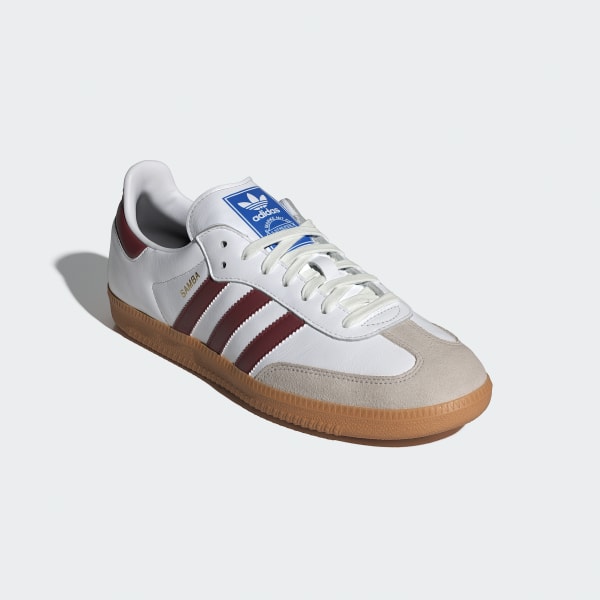 Adidas Men's Samba OG Shoes - Cloud White / Collegiate Burgundy / Gum