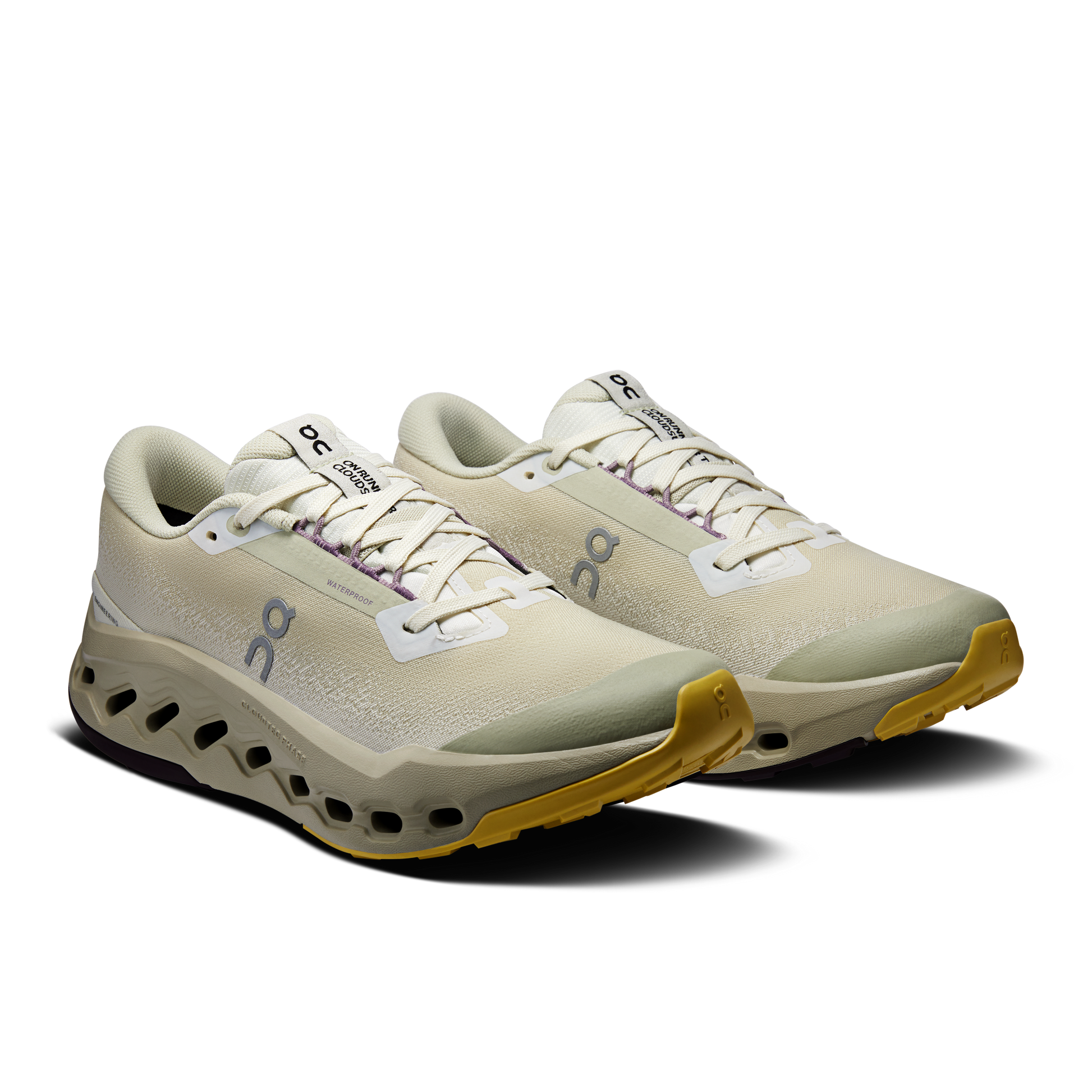 On Running Women's Cloudsurfer Trail 2 Waterproof Shoes - Ghost / Chalk - Shopsportive