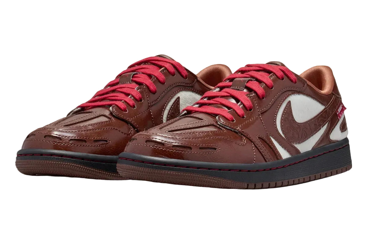 Nike Women's Air Jordan 1 Low Method Of Make V3 Year Of The Horse Shoes - Light Chocolate / Black / Dusty Peach / Sail / Team Crimson - Shopsportive