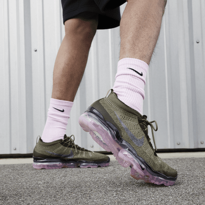 Nike Men's Air Vapormax 2023 Flyknit Shoes - Medium Olive / Pink Oxford / Black