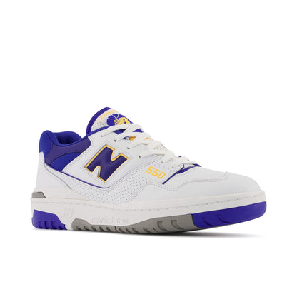 New Balance Men's 550 Lakers Shoes - White / Purple / Gold - Shopsportive