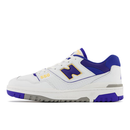 New Balance Men's 550 Lakers Shoes - White / Purple / Gold - Shopsportive