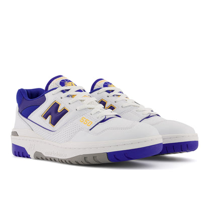 New Balance Men's 550 Lakers Shoes - White / Purple / Gold - Shopsportive