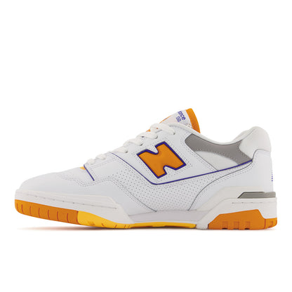 New Balance Men's 550 Lakers Shoes - White / Vibrant Orange / Purple - Shopsportive