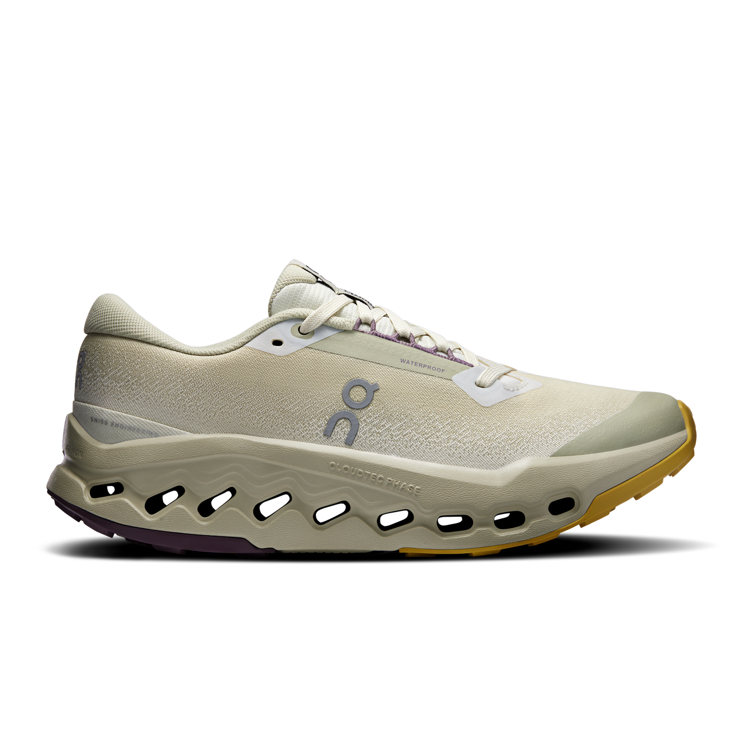 On Running Women's Cloudsurfer Trail 2 Waterproof Shoes - Ghost / Chalk - Shopsportive
