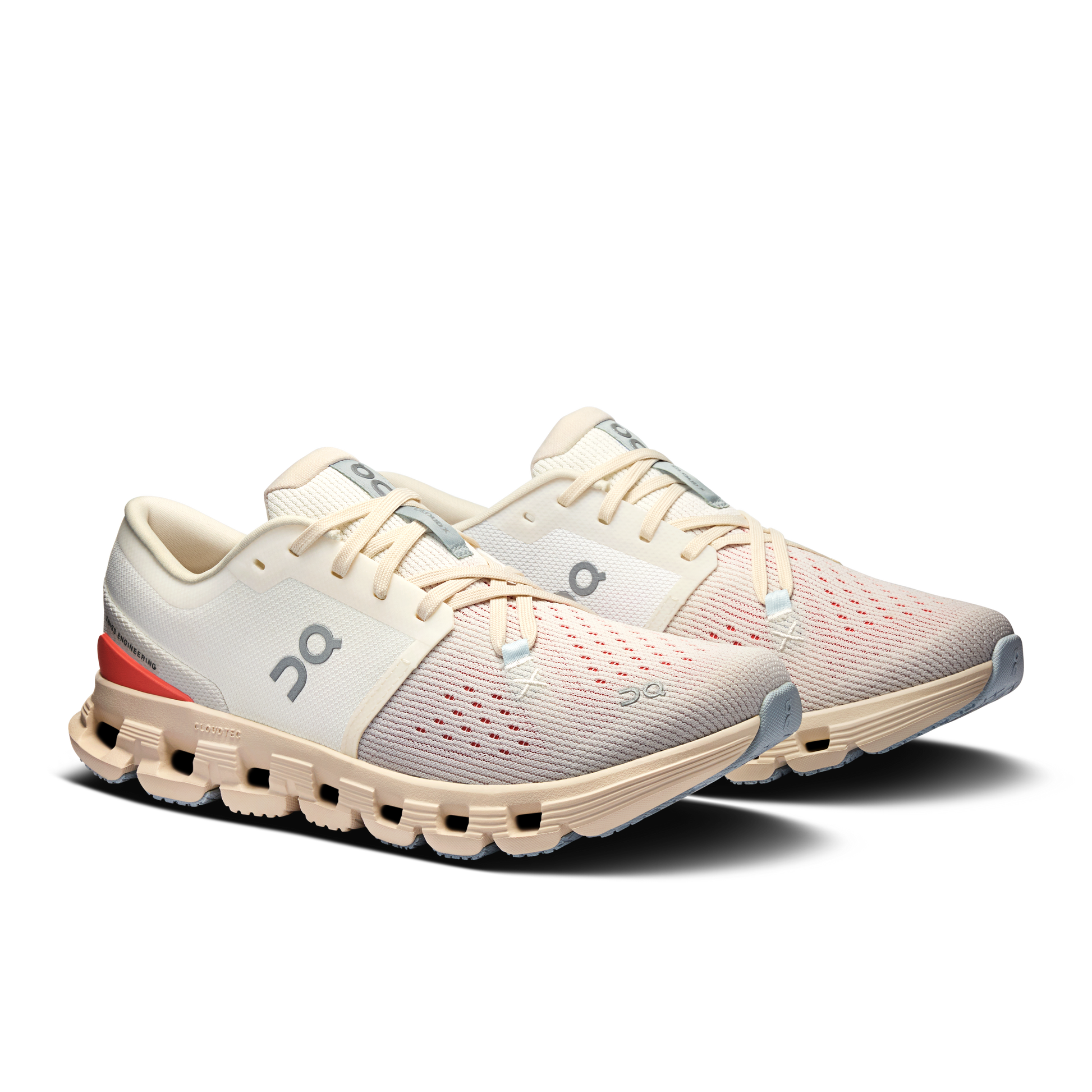 On Running Women's Cloud X 4 Shoes - Ivory / Salmon - Shopsportive