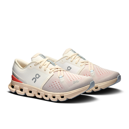 On Running Women's Cloud X 4 Shoes - Ivory / Salmon - Shopsportive