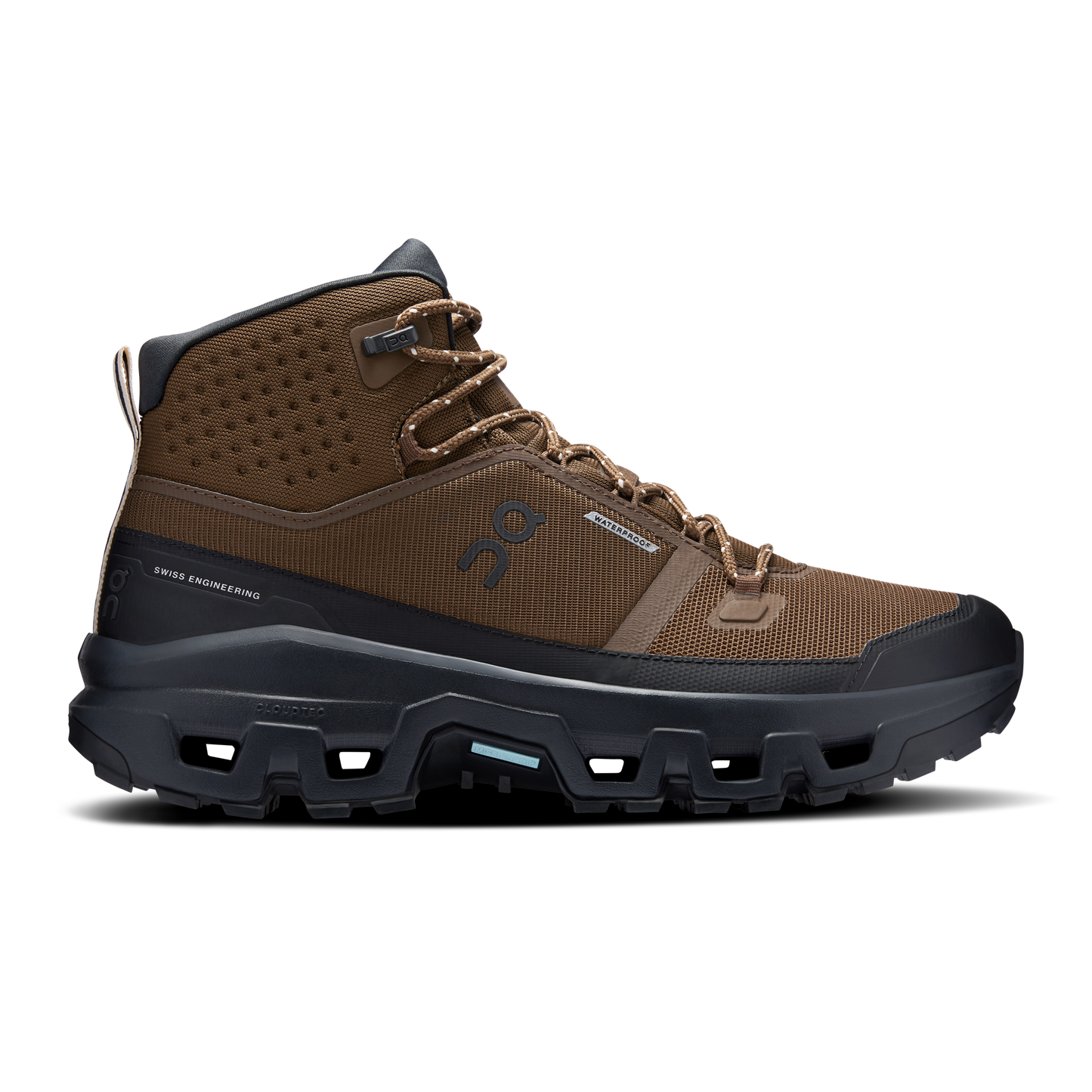 On Running Men's Cloudrock Mid Waterproof Shoes - Earth / Black - Shopsportive