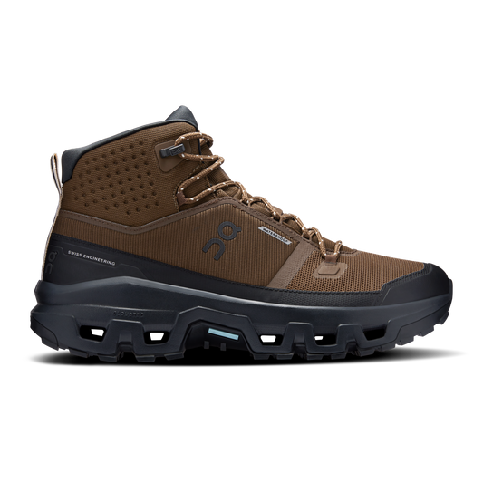On Running Men's Cloudrock Mid Waterproof Shoes - Earth / Black - Shopsportive