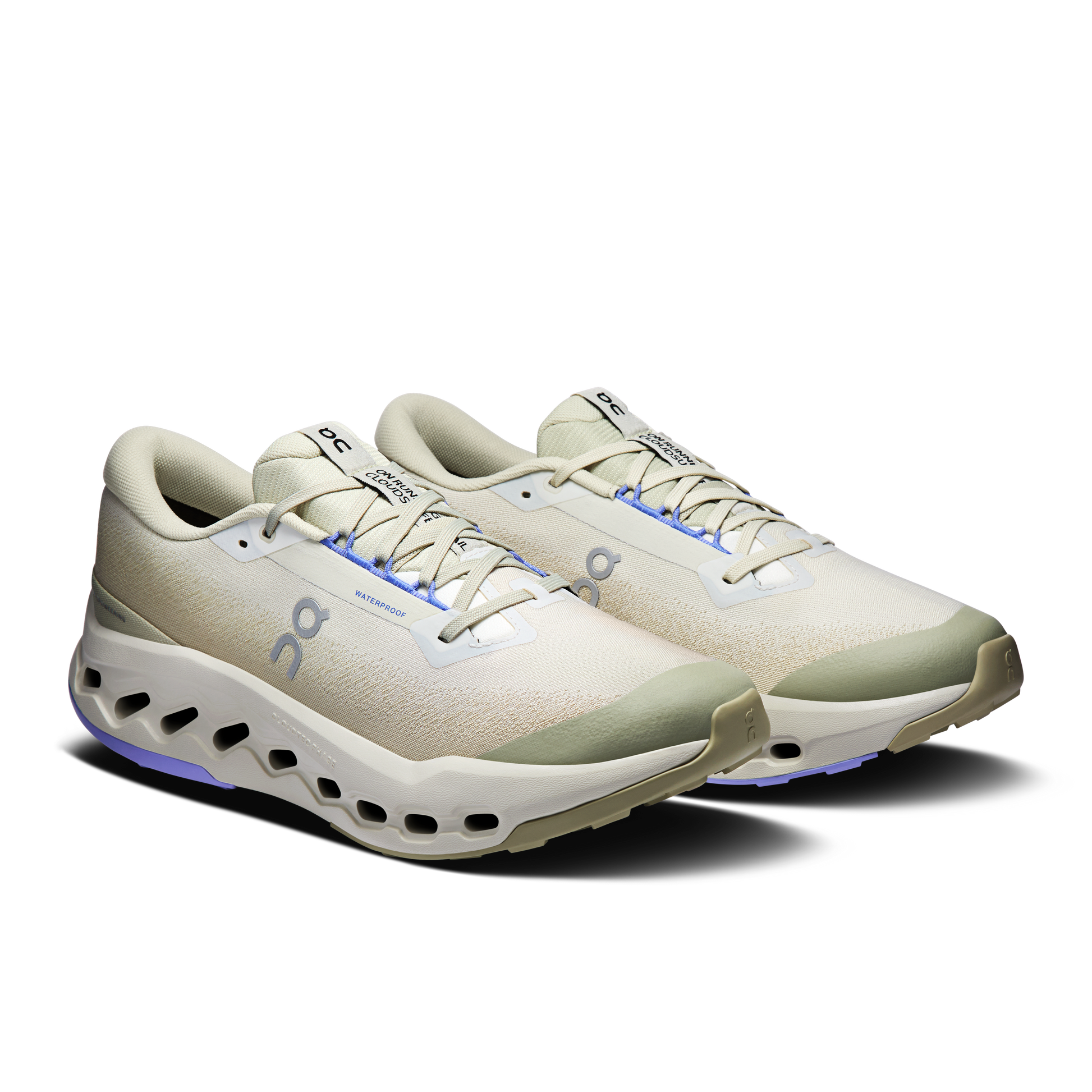 On Running Men's Cloudsurfer Trail 2 Waterproof Shoes - Ghost / Chalk - Shopsportive