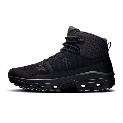 On Running Men's Cloudrock Mid Waterproof Shoes - Black / Black - Shopsportive